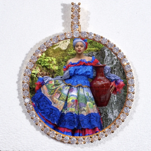 LARGE 3D CIRCLE CUSTOM PICTURE PENDANT