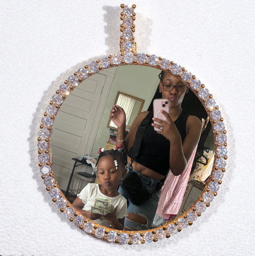 LARGE 3D CIRCLE CUSTOM PICTURE PENDANT