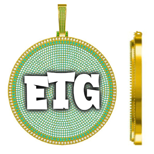 CUSTOM LETTER NECKLACE 3D BIG DISC