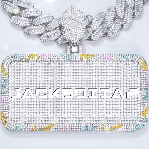 CUSTOM LETTER NECKLACE 3D COLORFUL SQUARE