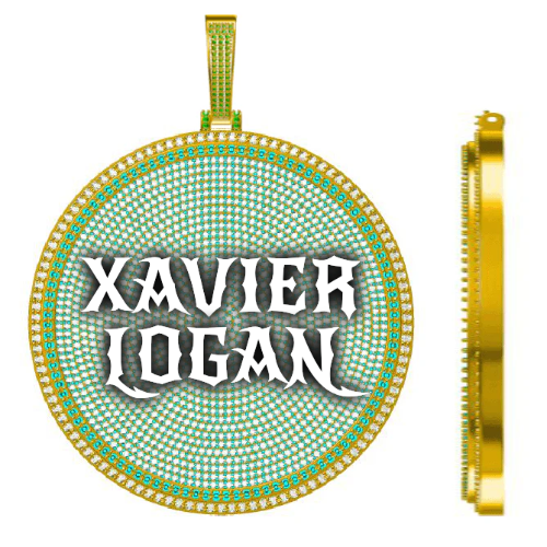 CUSTOM LETTER NECKLACE 3D BIG DISC