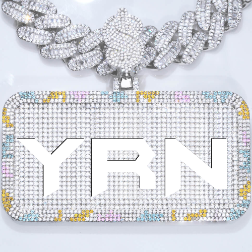 CUSTOM LETTER NECKLACE 3D COLORFUL SQUARE