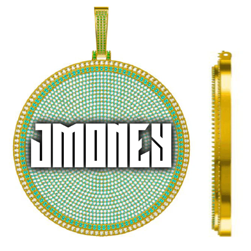 CUSTOM LETTER NECKLACE 3D BIG DISC