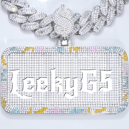 CUSTOM LETTER NECKLACE 3D COLORFUL SQUARE