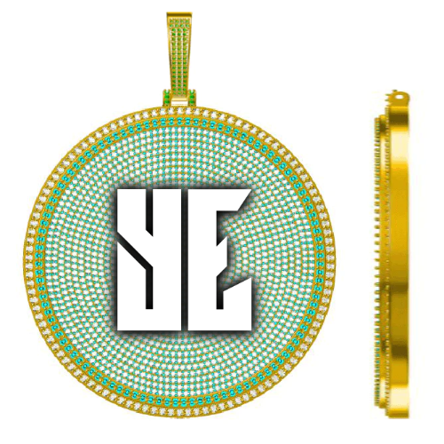 CUSTOM LETTER NECKLACE 3D BIG DISC