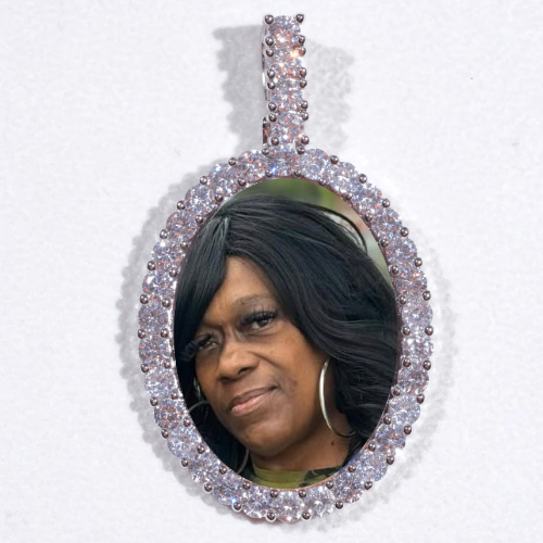 Large 3D Oval Custom Picture Pendant