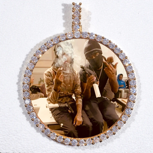 LARGE 3D CIRCLE CUSTOM PICTURE PENDANT