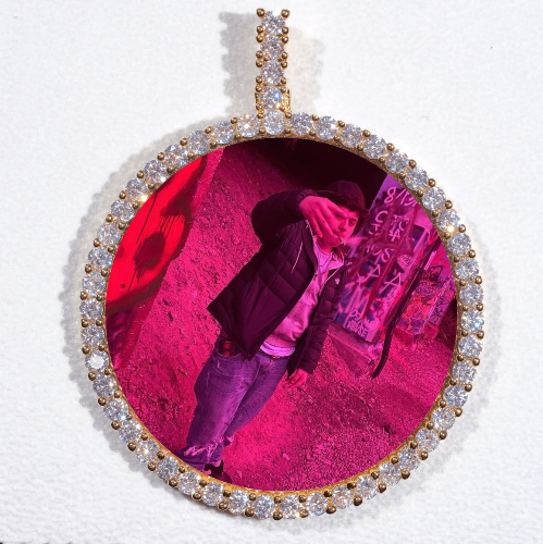 LARGE 3D CIRCLE CUSTOM PICTURE PENDANT