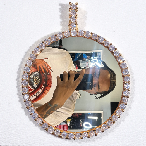 LARGE 3D CIRCLE CUSTOM PICTURE PENDANT