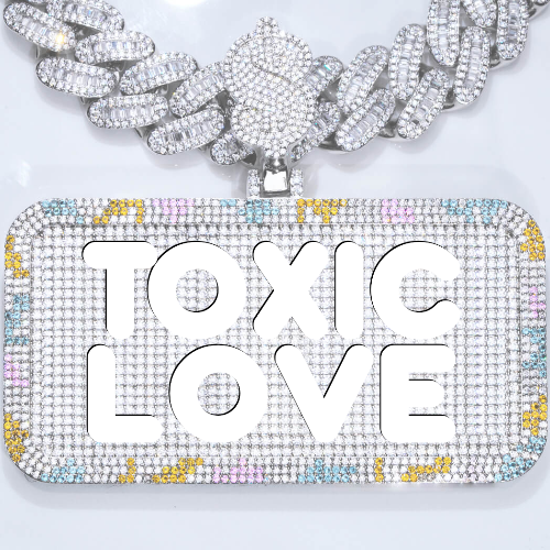CUSTOM LETTER NECKLACE 3D COLORFUL SQUARE
