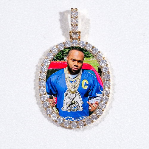 3D Oval Custom Picture Pendant