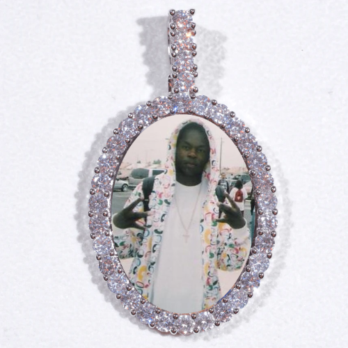 Large 3D Oval Custom Picture Pendant