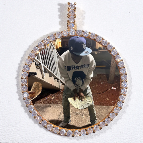 LARGE 3D CIRCLE CUSTOM PICTURE PENDANT