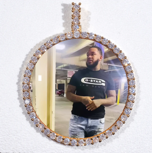 LARGE 3D CIRCLE CUSTOM PICTURE PENDANT