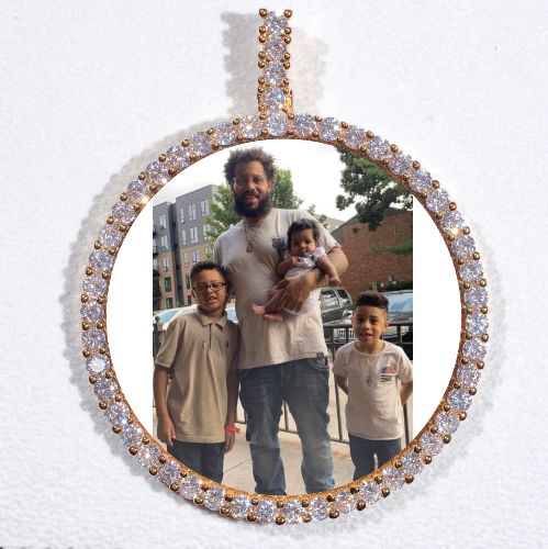 LARGE 3D CIRCLE CUSTOM PICTURE PENDANT