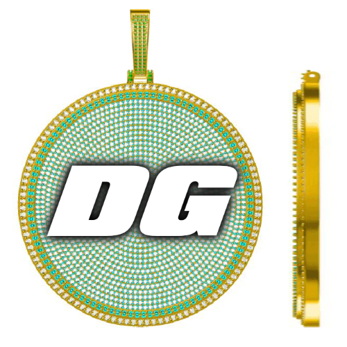 CUSTOM LETTER NECKLACE 3D BIG DISC