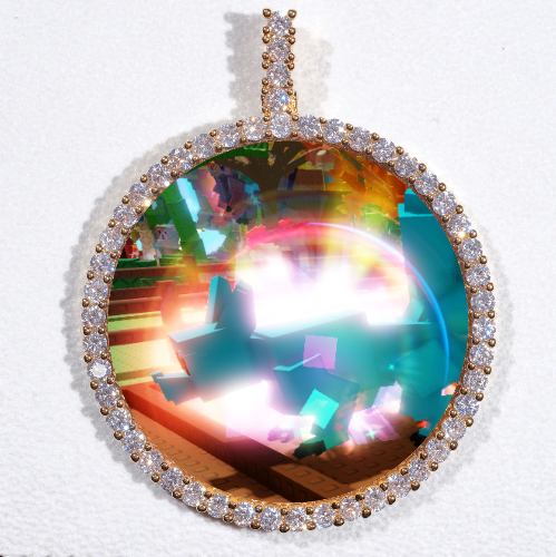 LARGE 3D CIRCLE CUSTOM PICTURE PENDANT