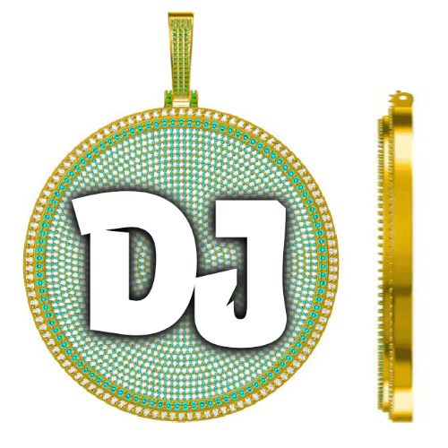 CUSTOM LETTER NECKLACE 3D BIG DISC