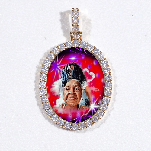 3D Oval Custom Picture Pendant