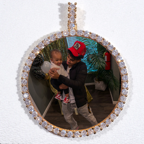 LARGE 3D CIRCLE CUSTOM PICTURE PENDANT