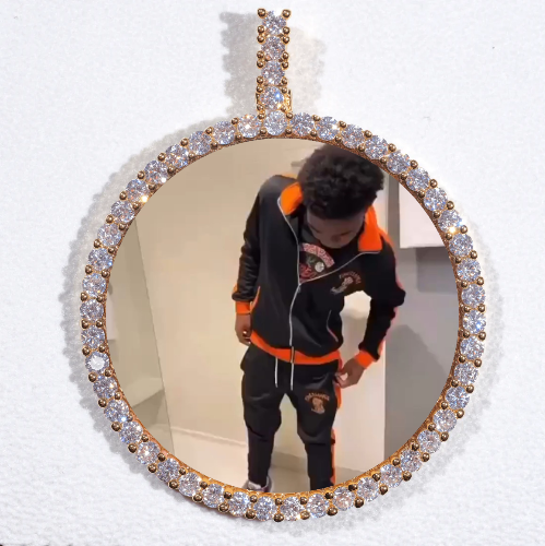 LARGE 3D CIRCLE CUSTOM PICTURE PENDANT