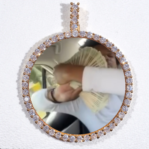 LARGE 3D CIRCLE CUSTOM PICTURE PENDANT