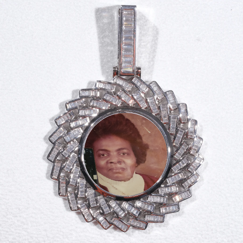 Large 3D Baguette Custom Picture Pendant