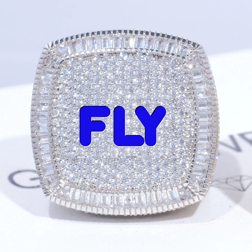 CUSTOM LETTER 3D ICED RING