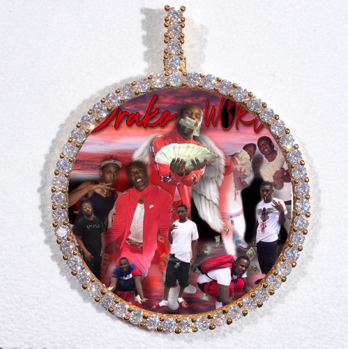 LARGE 3D CIRCLE CUSTOM PICTURE PENDANT