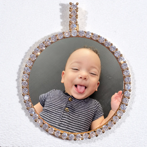 LARGE 3D CIRCLE CUSTOM PICTURE PENDANT