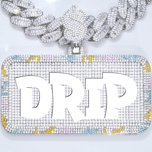 CUSTOM LETTER NECKLACE 3D COLORFUL SQUARE