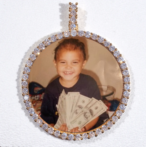 LARGE 3D CIRCLE CUSTOM PICTURE PENDANT