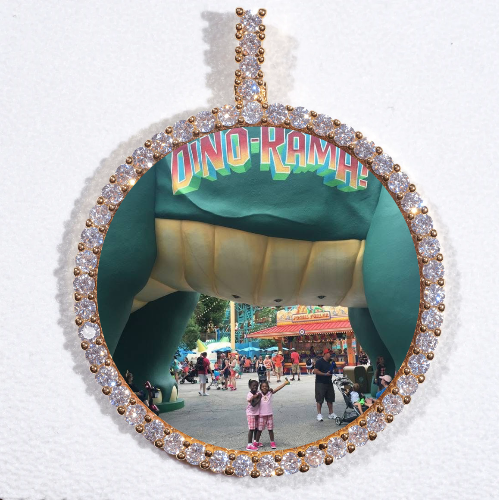 LARGE 3D CIRCLE CUSTOM PICTURE PENDANT