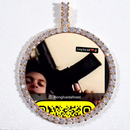 LARGE 3D CIRCLE CUSTOM PICTURE PENDANT