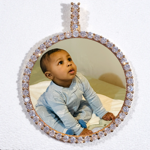 LARGE 3D CIRCLE CUSTOM PICTURE PENDANT