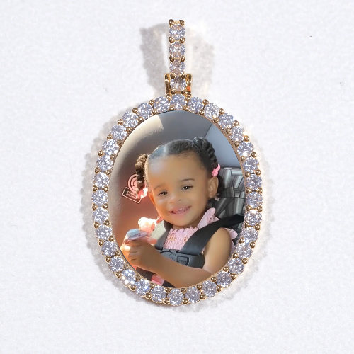 3D Oval Custom Picture Pendant