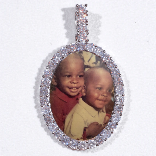 Large 3D Oval Custom Picture Pendant