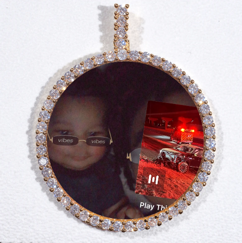 LARGE 3D CIRCLE CUSTOM PICTURE PENDANT