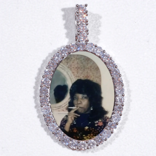Large 3D Oval Custom Picture Pendant
