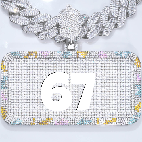 CUSTOM LETTER NECKLACE 3D COLORFUL SQUARE