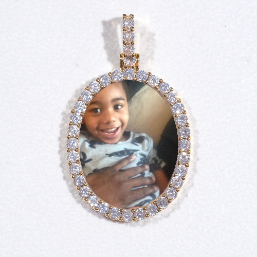 3D Oval Custom Picture Pendant