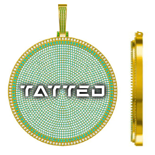 CUSTOM LETTER NECKLACE 3D BIG DISC