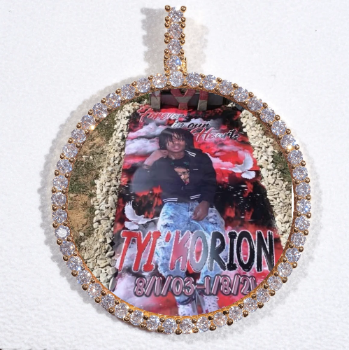 LARGE 3D CIRCLE CUSTOM PICTURE PENDANT