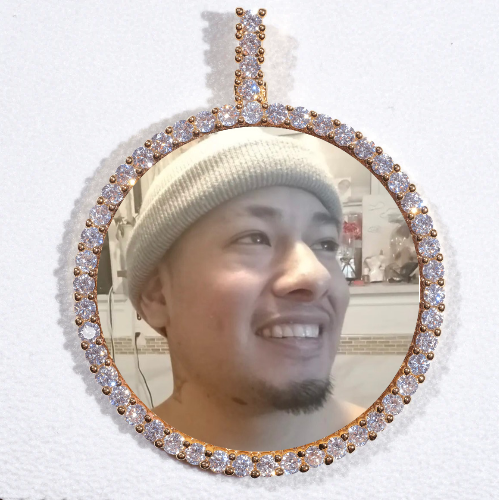 LARGE 3D CIRCLE CUSTOM PICTURE PENDANT