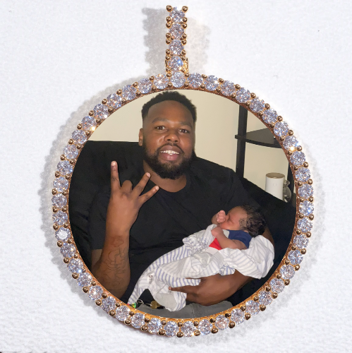 LARGE 3D CIRCLE CUSTOM PICTURE PENDANT