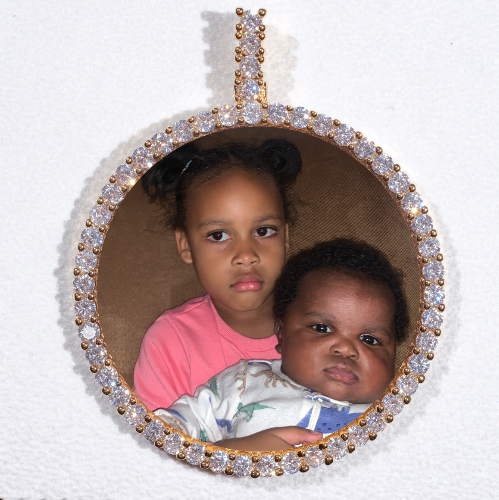 LARGE 3D CIRCLE CUSTOM PICTURE PENDANT