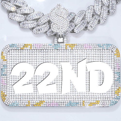 CUSTOM LETTER NECKLACE 3D COLORFUL SQUARE