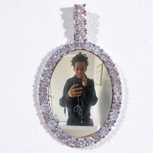 Large 3D Oval Custom Picture Pendant