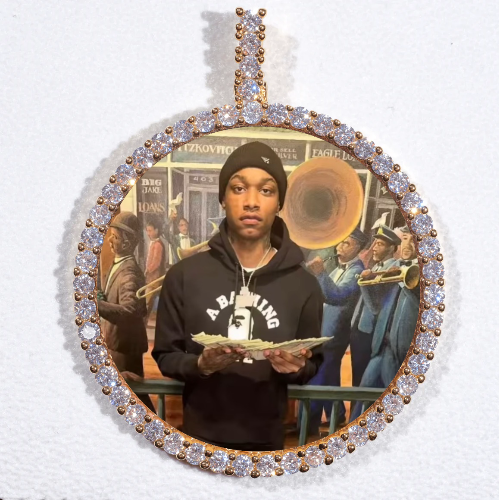 LARGE 3D CIRCLE CUSTOM PICTURE PENDANT