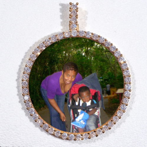 LARGE 3D CIRCLE CUSTOM PICTURE PENDANT